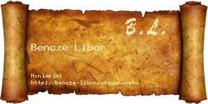 Bencze Libor névjegykártya